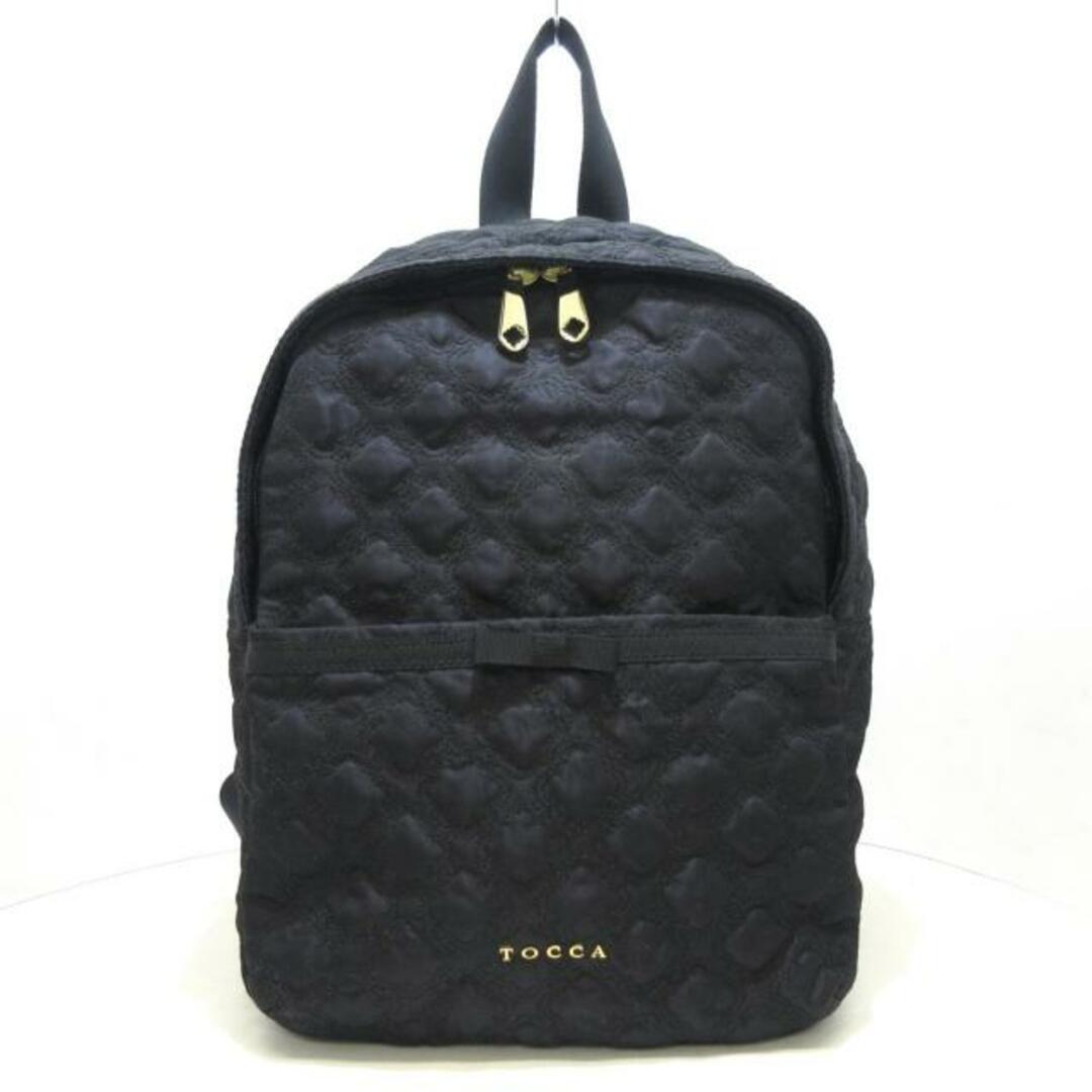 TOCCA - TOCCA(トッカ) リュックサック美品  - 黒 キルティング/リボン ナイロン