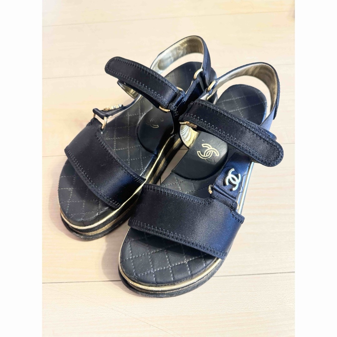 CHANEL スポーツサンダル ブラック 黒 23.5 24.0 24.5 37 CHANEL スポーツサンダル ブラック 黒 23.5 24.0 24.5 37