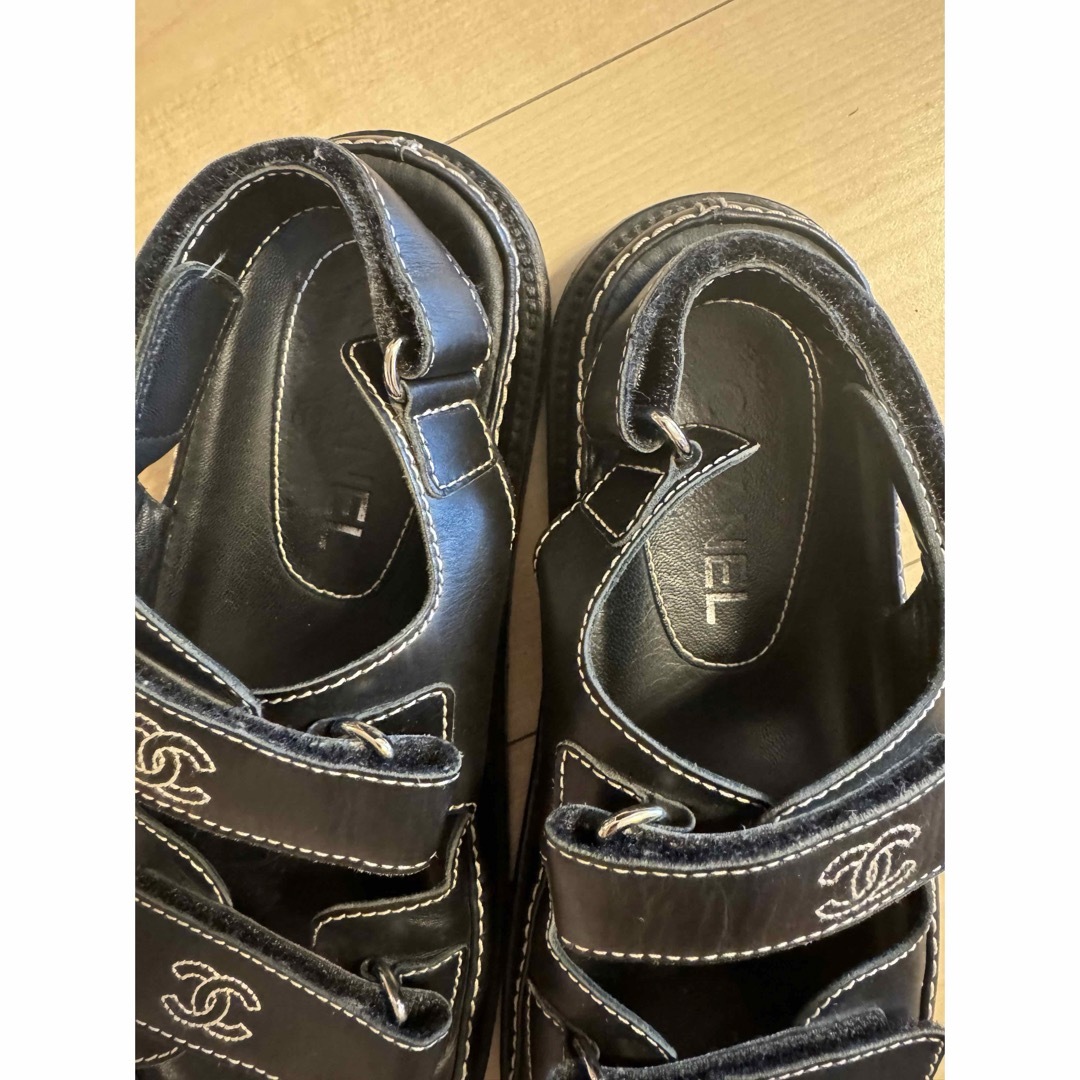 CHANEL スポーツサンダル ブラック 黒 36ハーフ 36.5 23.5 CHANEL スポーツサンダル ブラック 黒 36ハーフ 36.5 23.5