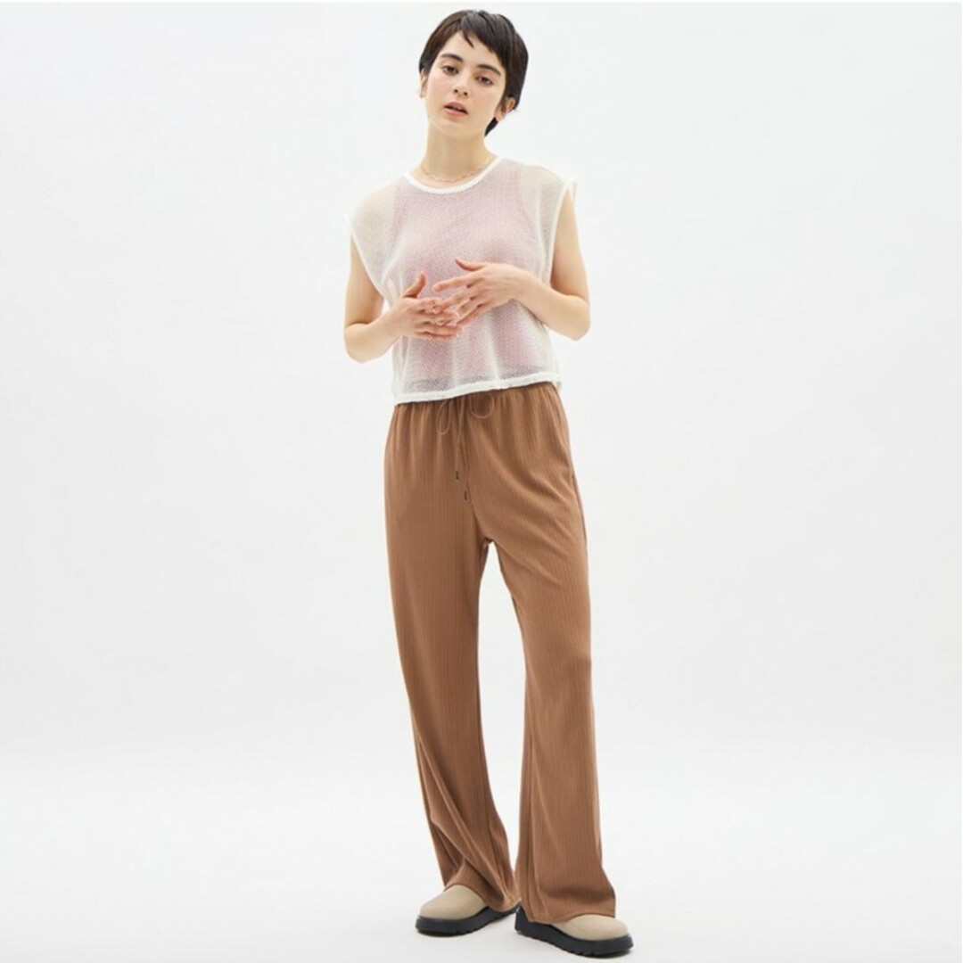 GU(ジーユー)のリブパンツ レディースのパンツ(カジュアルパンツ)の商品写真