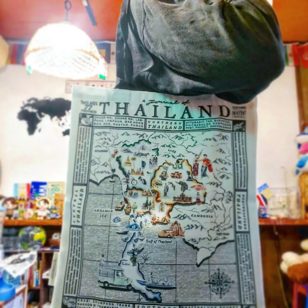 タイ thailand 地図 トートバック レディースのバッグ(トートバッグ)の商品写真