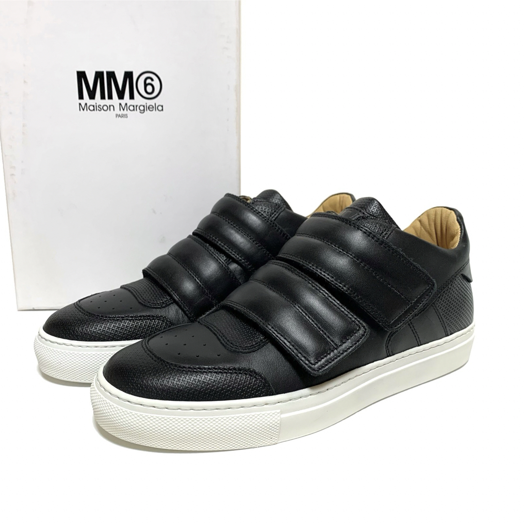☆未使用 MM⑥ メゾンマルジェラ ベルクロ レザー スニーカー 黒 ☆未使用 MM⑥ メゾンマルジェラ ベルクロ レザー スニーカー 黒