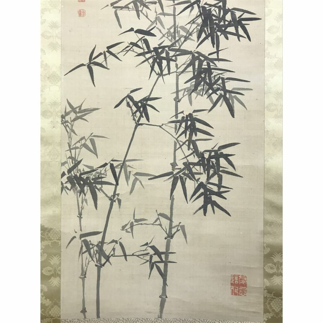 森寛斎/墨竹図/竹図/風月/掛軸☆宝船☆AE-8 森寛斎/墨竹図/竹図/風月/掛軸☆宝船☆AE-8