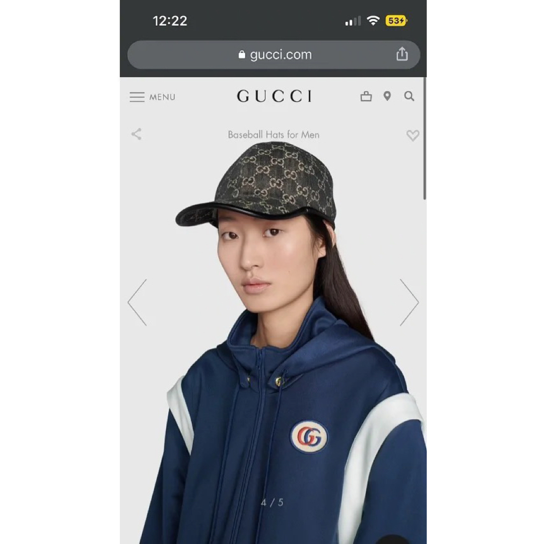 GUCCI - GucciグッチGG 柄デニム キャップ ブラック メンズ GUCCI - GucciグッチGG 柄デニム キャップ ブラック メンズ