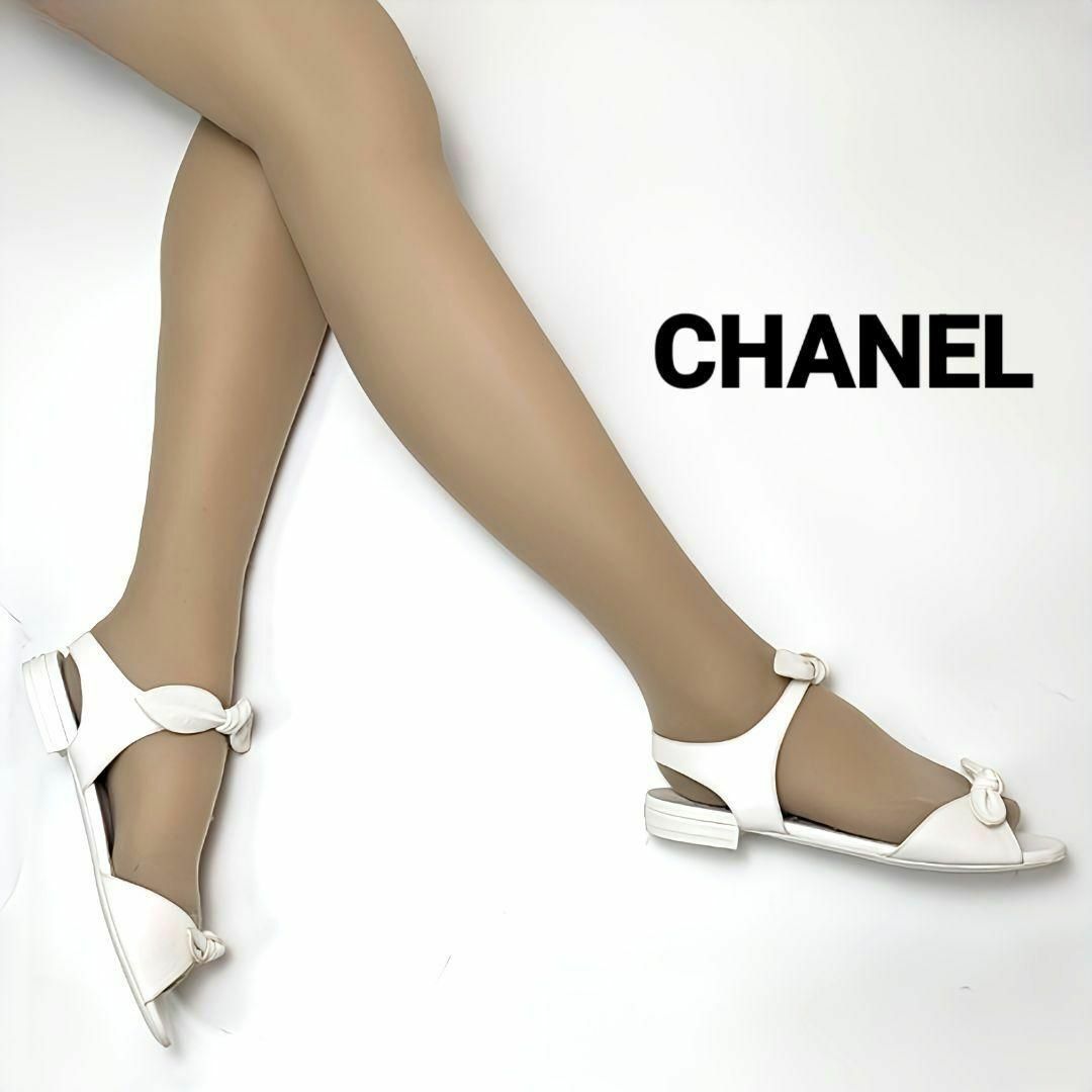 CHANEL - 未使用さん♥CHANELシャネル リボンサンダル 36.5C CHANEL - 未使用さん♥CHANELシャネル リボンサンダル 36.5C