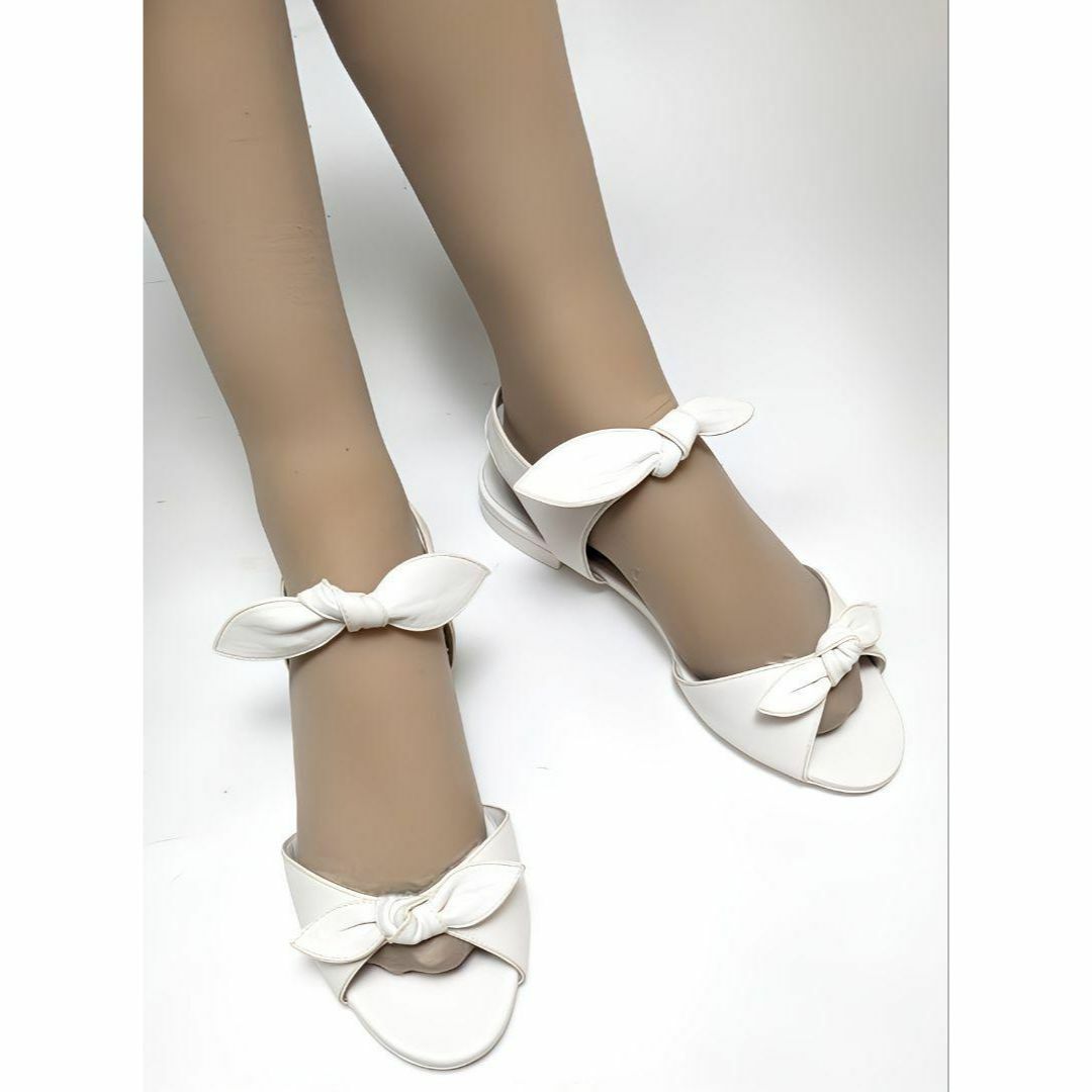 未使用さん♥CHANELシャネル リボンサンダル 36.5C ホワイト 未使用さん♥CHANELシャネル リボンサンダル 36.5C ホワイト