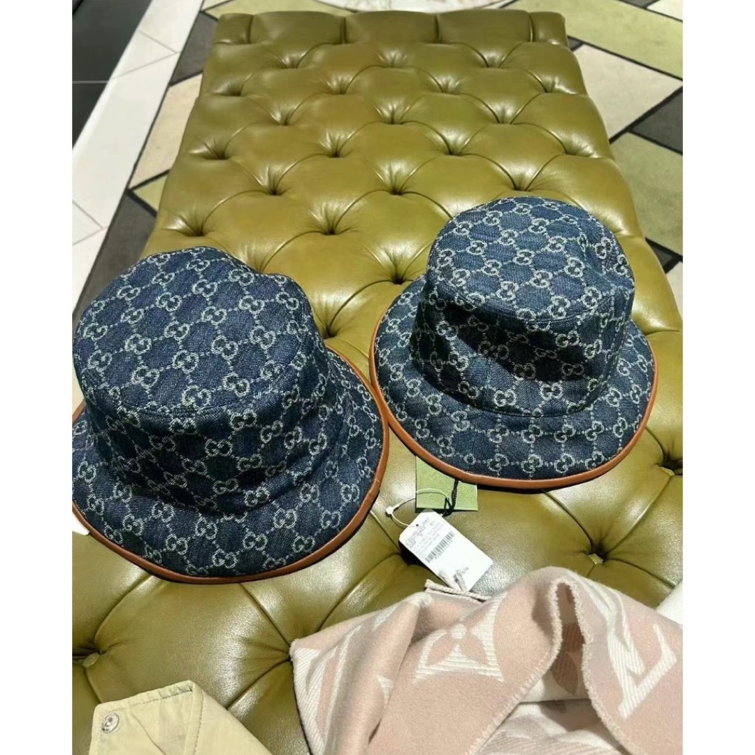 GUCCI - Gucci グッチGG柄 デニム バケットハット ネービー GUCCI - Gucci グッチGG柄 デニム バケットハット ネービー