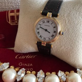 カルティエ(Cartier)の♡OH済美品♡カルティエK18無垢 ヴァンドーム トリニティ 腕時計(腕時計)