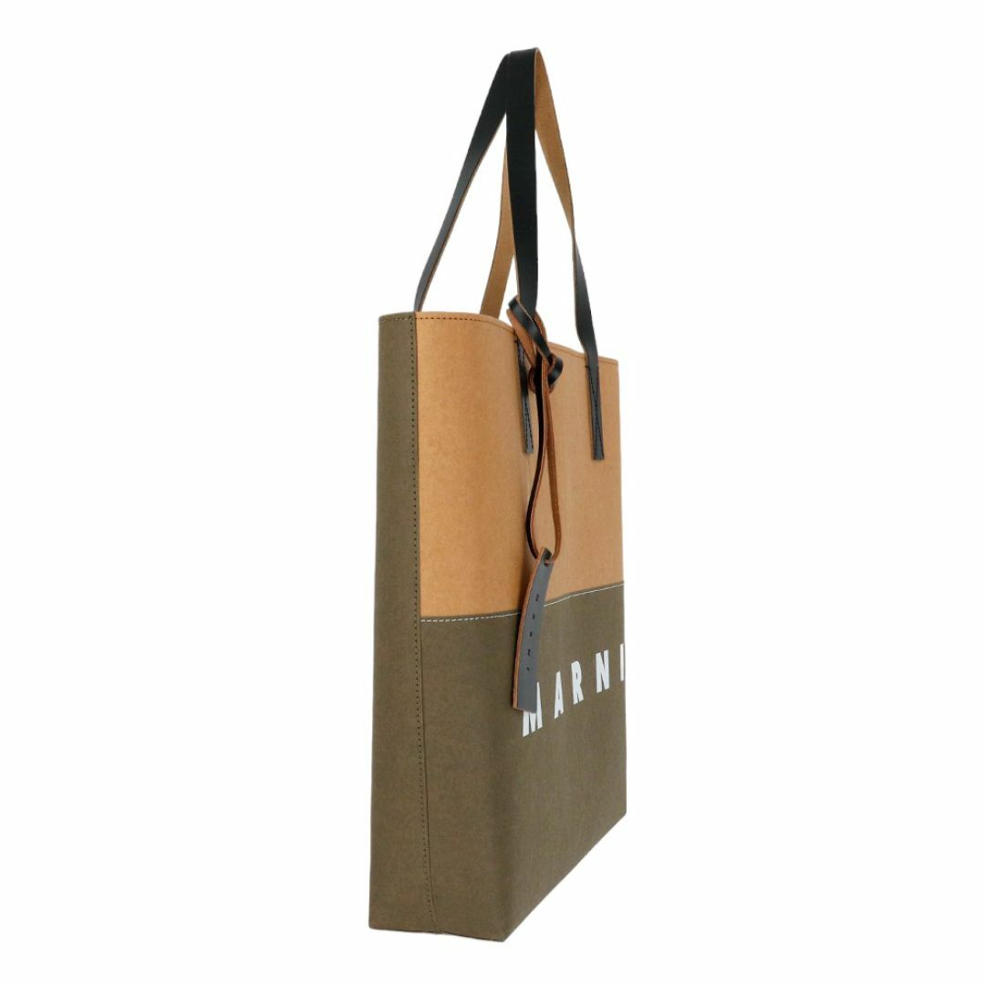 Marni - マルニ バッグ ショッピングトート バイカラー カーキ ペーパーファブリック