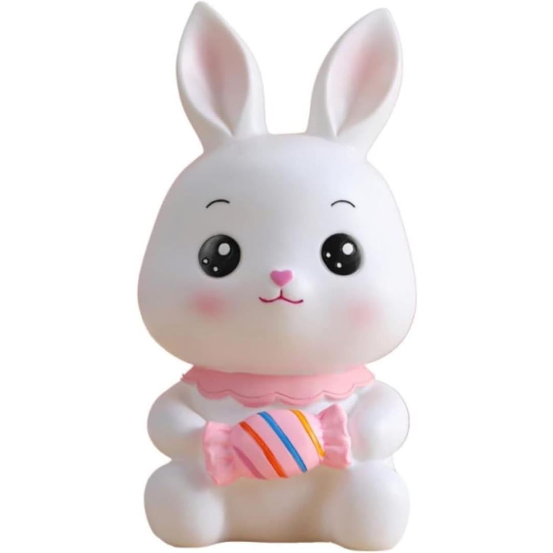貯金箱 かわいいウサギ 貯金箱 コインバンク (キャンディ