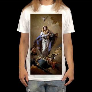 新品 ビッグ プリント ティエポロ 無原罪の御宿りマリア 宗教画アート Tシャツ(Tシャツ/カットソー(半袖/袖なし))