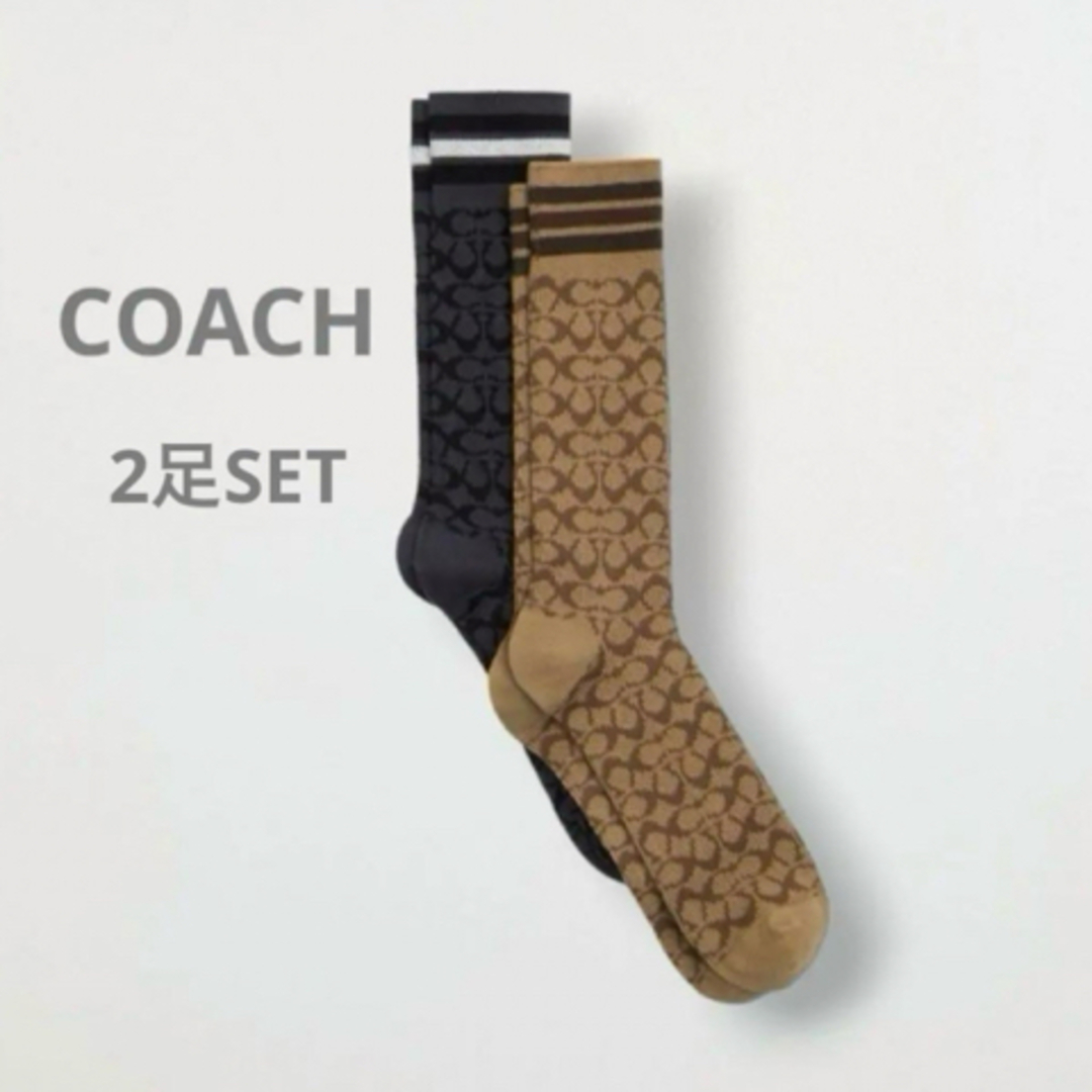 新品正規品】コーチ COACH 靴下 シグネチャー カーフ ソックス 新品正規品】コーチ COACH 靴下 シグネチャー カーフ ソックス