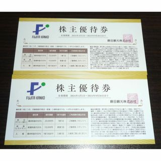 藤田観光 株主優待券 2枚 宿泊割引 箱根ユネッサン入場半額など(その他)