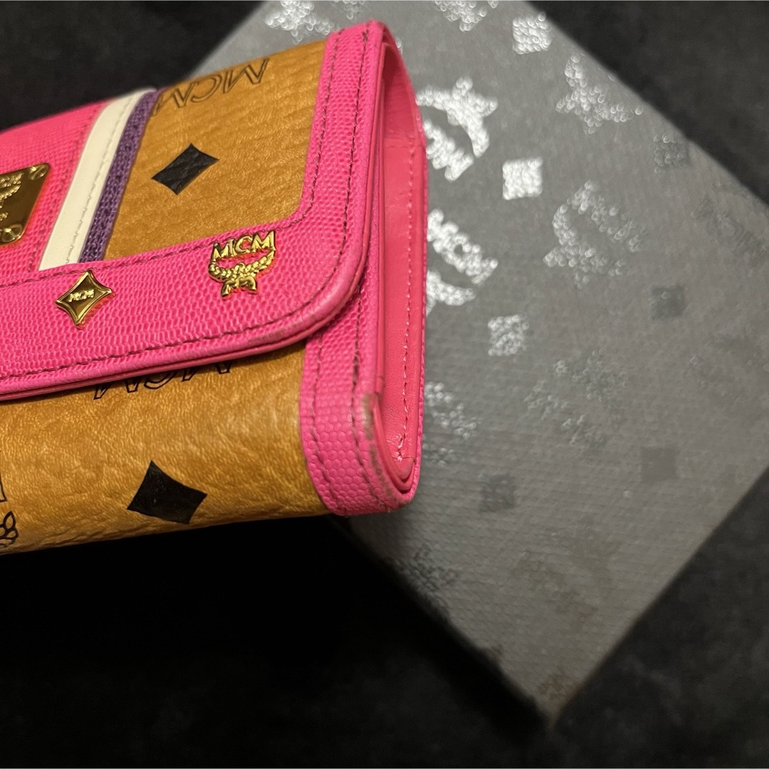 MCM エムシーエム ウォレット 財布 3つ折り キャメル ピンク MCM エムシーエム ウォレット 財布 3つ折り キャメル ピンク
