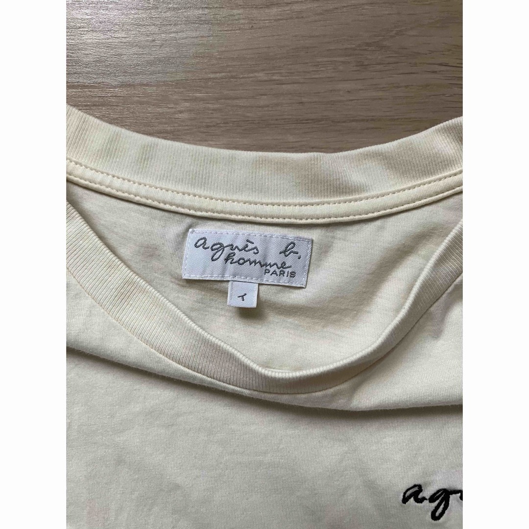 agnes b.(アニエスベー)のアニエスベー　Tシャツ　アイボリー　ライトベージュ　サイズL相当 レディースのトップス(Tシャツ(半袖/袖なし))の商品写真