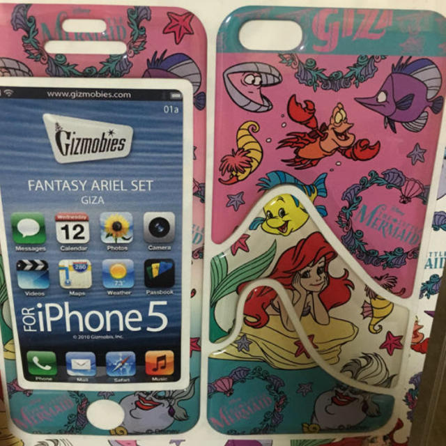 Gizmobies(ギズモビーズ)のギズモビーズとディズニーコラボ(アリエル)iPhonecase(シール) スマホ/家電/カメラのスマホアクセサリー(iPhoneケース)の商品写真