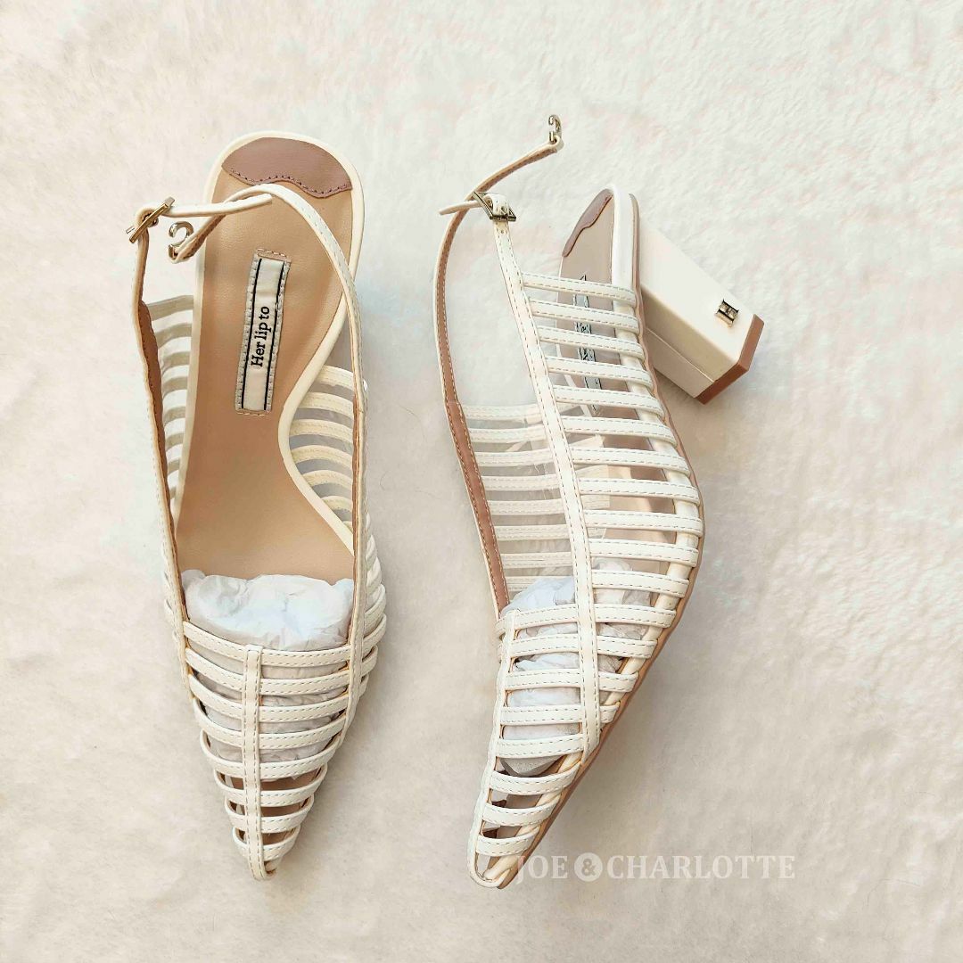 Her lip to - ハーリップトゥ Becca Slingback Sandals ホワイト Her lip to - ハーリップトゥ Becca Slingback Sandals ホワイト