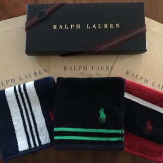 ラルフローレン(Ralph Lauren)の3枚⭐︎タオルハンカチ⭐︎ラルフローレン 新品 ギフト(ハンカチ/ポケットチーフ)