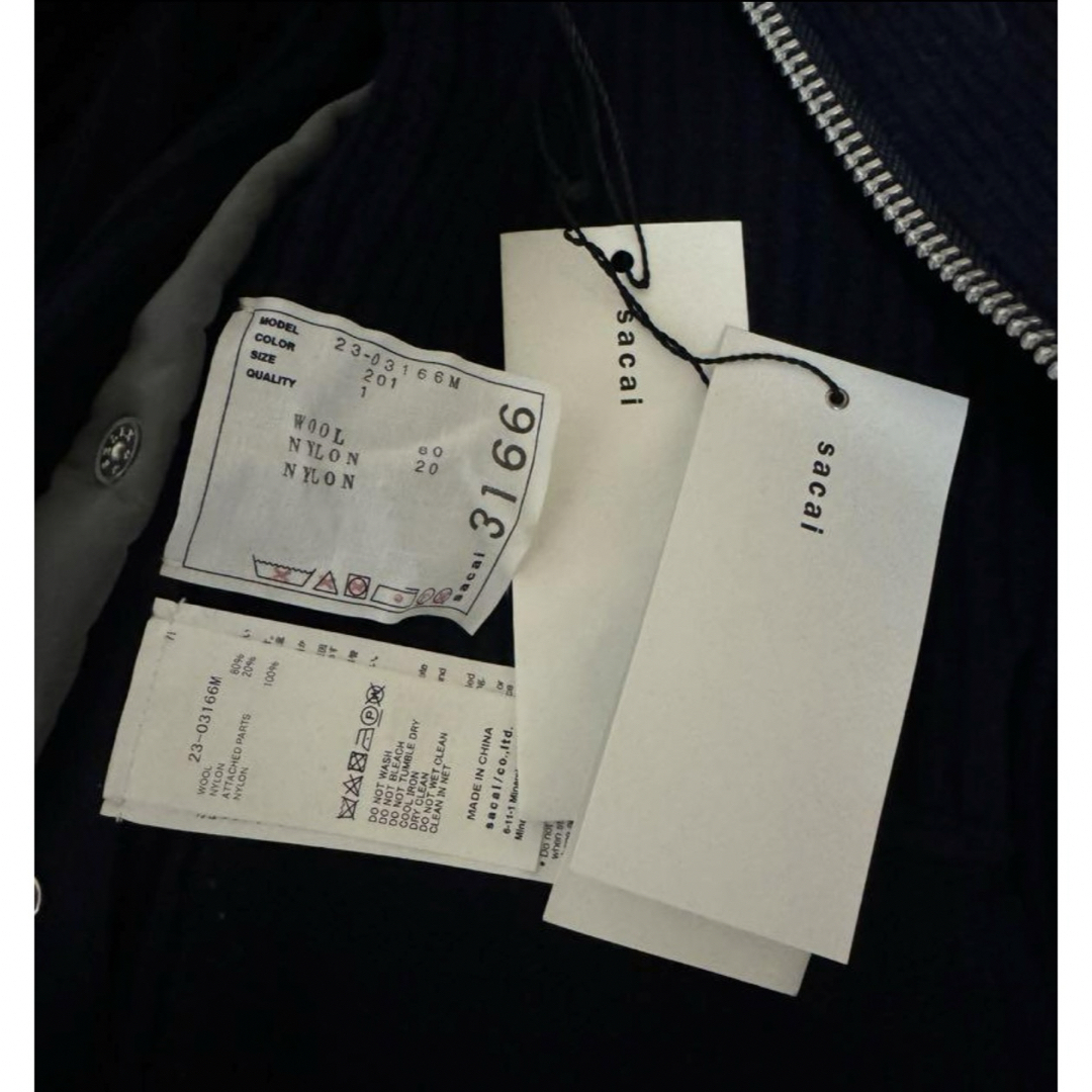 sacai - sacai ツイルミックス ジップアップ カーディガンの通販 sacai - sacai ツイルミックス ジップアップ カーディガンの通販