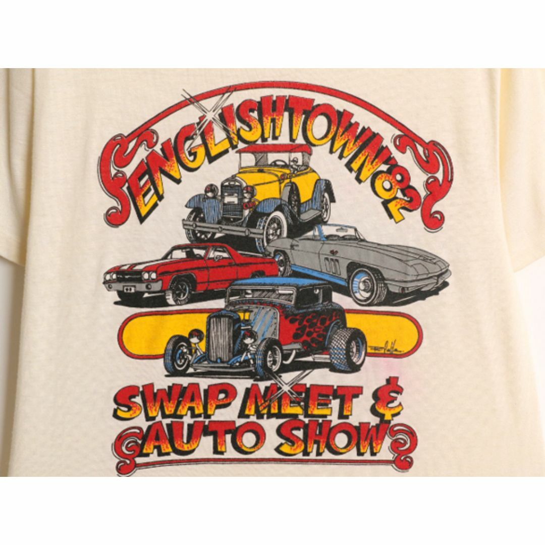 デッドストック 80s USA製 クラシックカー イラスト プリント T デッドストック 80s USA製 クラシックカー イラスト プリント T
