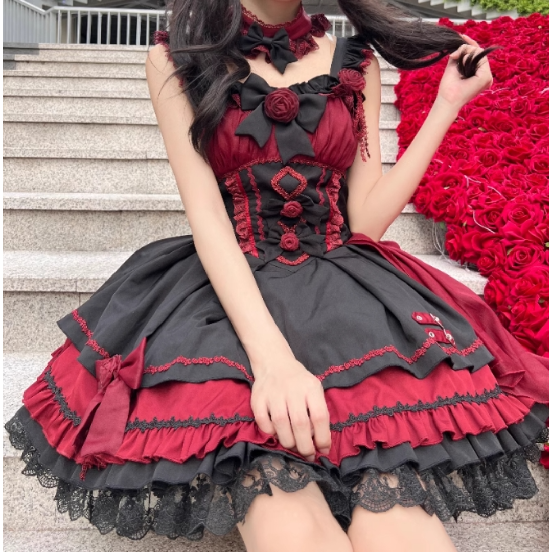 暗影薔薇 オリジナル lolita スイート ロリータワンピース　L84＃ 暗影薔薇 オリジナル lolita スイート ロリータワンピース L84＃