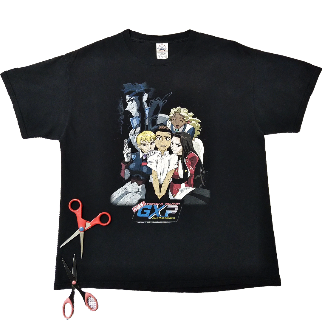 古着　©2003　天地無用!GXP　Tシャツ　L　黒　アニメT　海外公式 *