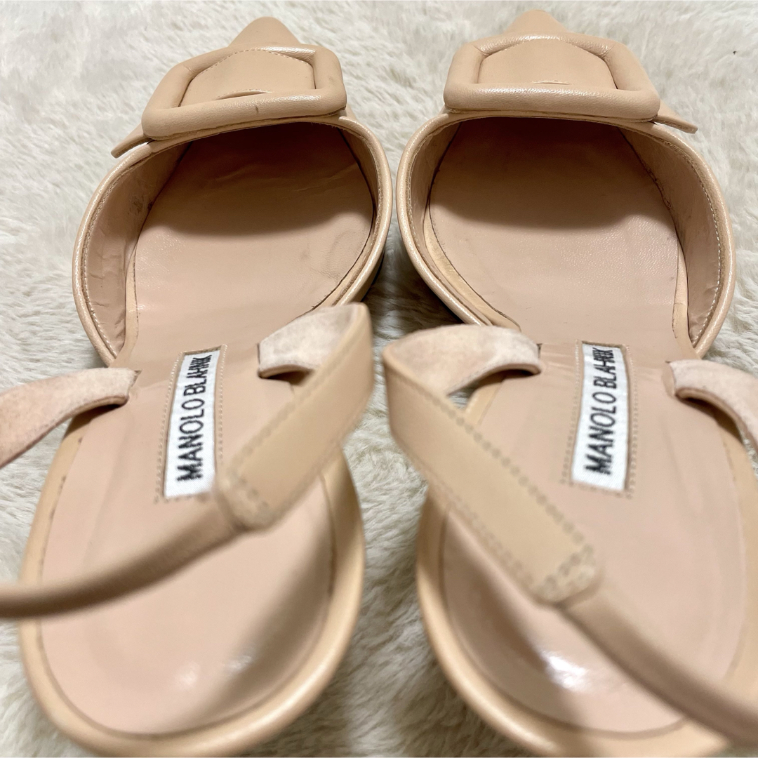 箱付マノロブラニク MAYSLI バックル スリングバック パンプス 箱付マノロブラニク MAYSLI バックル スリングバック パンプス