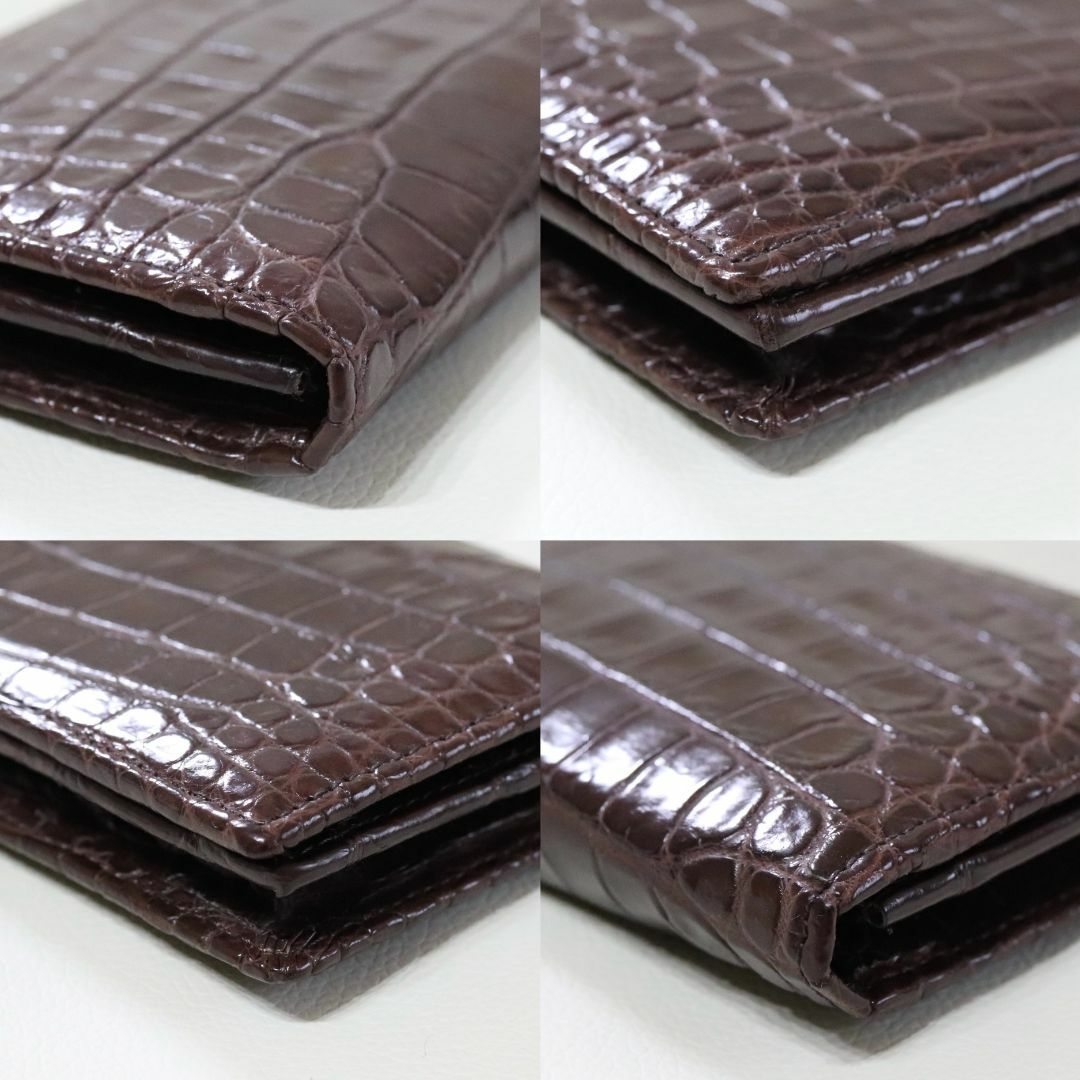 マットクロコダイル 無双長財布　札入れ　ブラウン マットクロコダイル 無双長財布 札入れ ブラウン