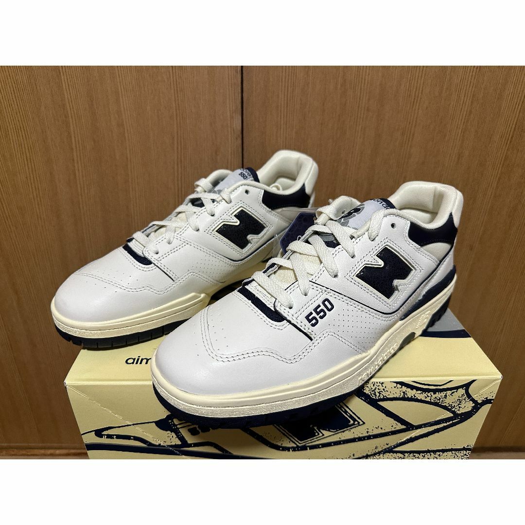 スニーカー New Balance - New balance BB550 ALD 27.5cm white navy