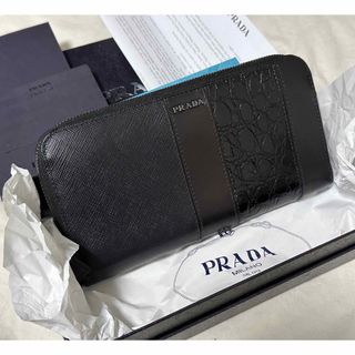 PRADA - □定価19万□希少 クロコ プラダ ジップアラウンド長 PRADA - □定価19万□希少 クロコ プラダ ジップアラウンド長