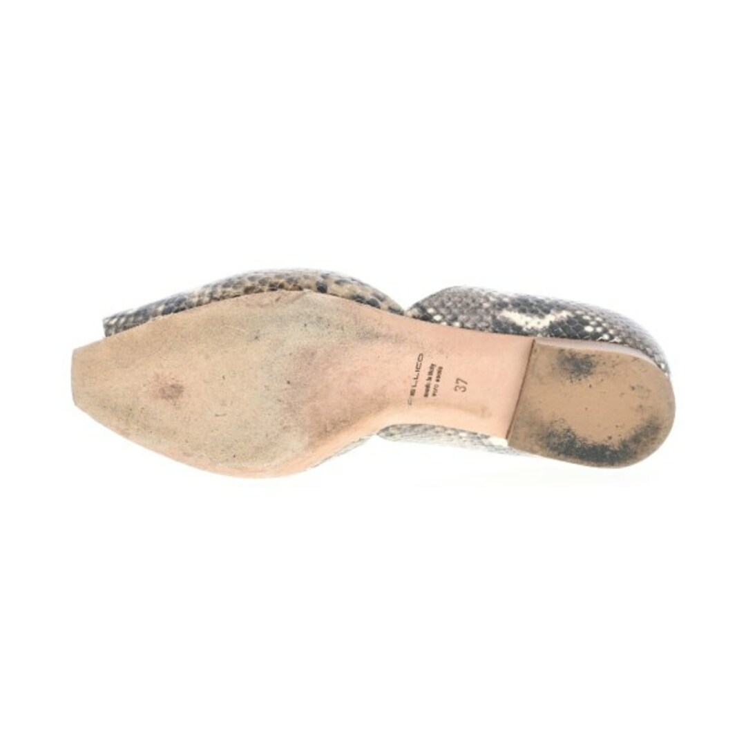 PELLICO パンプス 37(24cm位) ベージュxグレー(パイソン) 【古着 PELLICO パンプス 37(24cm位) ベージュxグレー(パイソン) 【古着