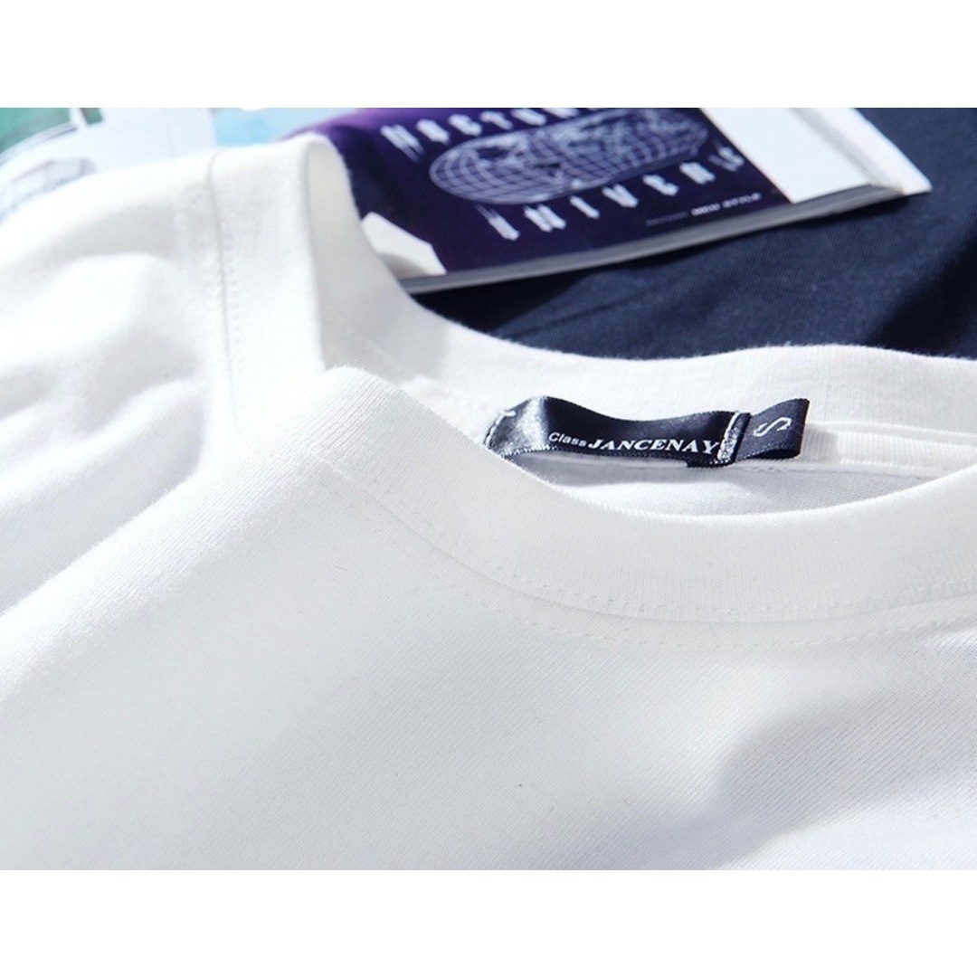 【おすすめ♪】XL　Tシャツ　半袖　ホワイト　充電　ロゴ　シンプル　爽やか　人気 メンズのトップス(Tシャツ/カットソー(半袖/袖なし))の商品写真