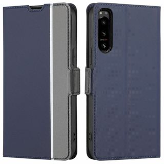 【サイズ:Xperia5IV_色:ネイビー+グレー】Xperia 5 IV ケー(その他)