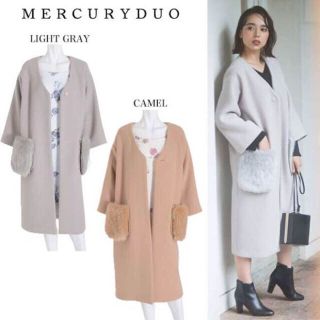 マーキュリーデュオ(MERCURYDUO)の人気完売商品 MERCURYDUO☆ポケットファーコート(ロングコート)