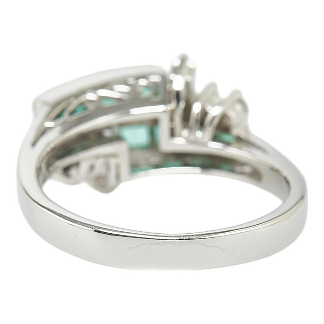 美品 Pt900 プラチナ リング 指輪 エメラルド 0.4ct ダイヤ 0.18