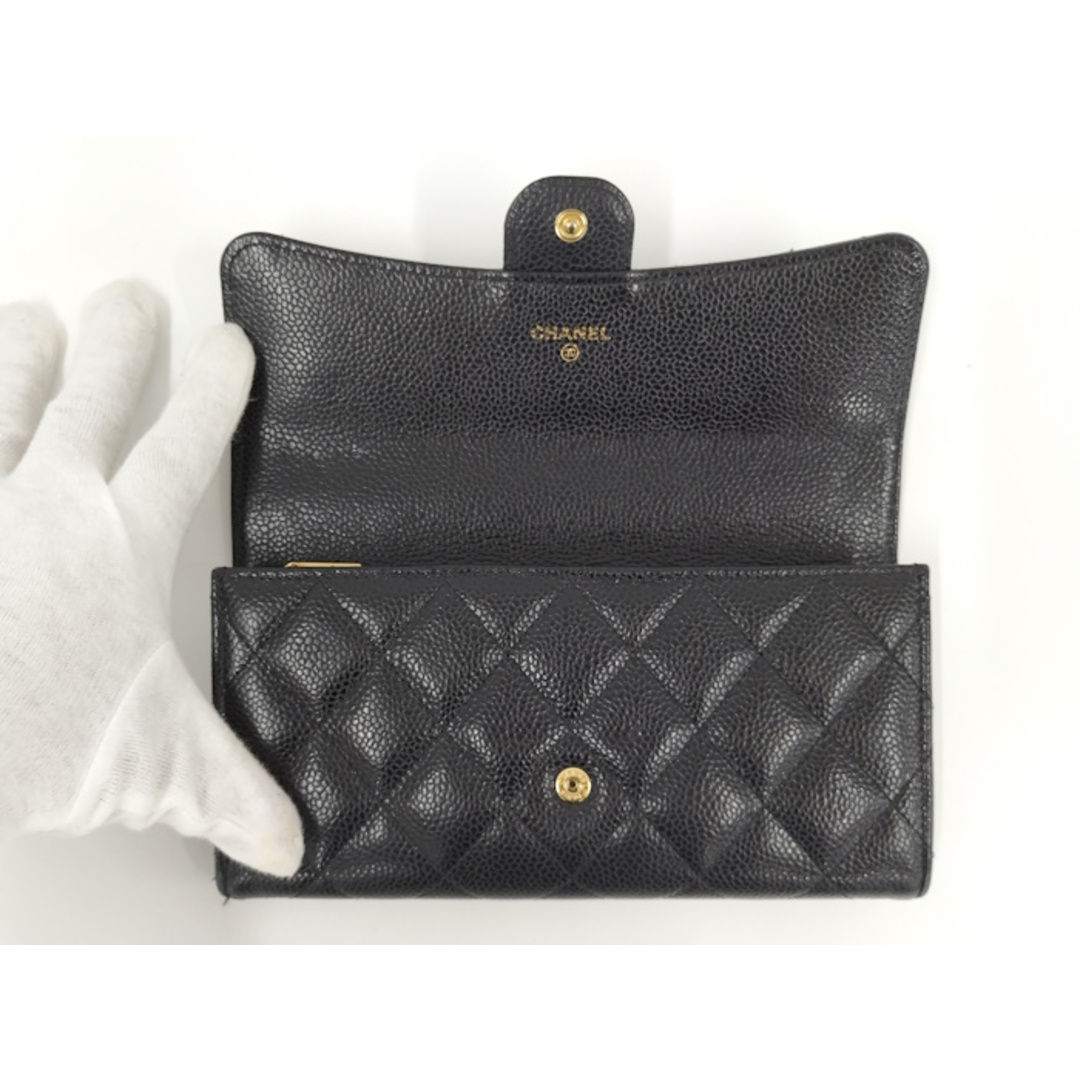 CHANEL - CHANEL ロングフラップウォレット 長財布 マトラッセ CHANEL - CHANEL ロングフラップウォレット 長財布 マトラッセ