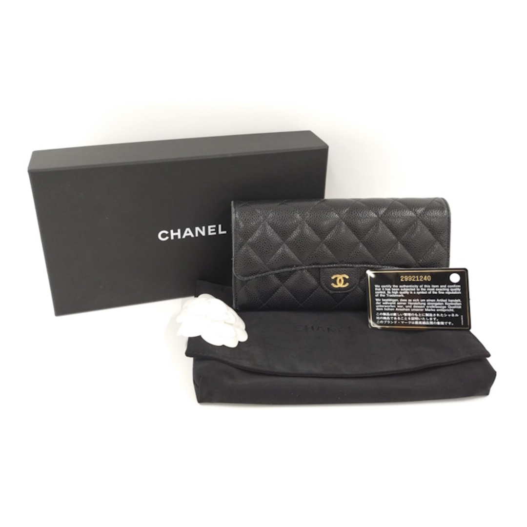 CHANEL - CHANEL ロングフラップウォレット 長財布 マトラッセ CHANEL - CHANEL ロングフラップウォレット 長財布 マトラッセ