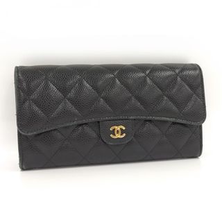 CHANEL - CHANEL ロングフラップウォレット 長財布 マトラッセ CHANEL - CHANEL ロングフラップウォレット 長財布 マトラッセ