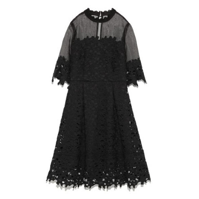 Lily Brown(リリーブラウン)のリリーブラウン レース切替ドレス ブラック レディースのフォーマル/ドレス(その他ドレス)の商品写真