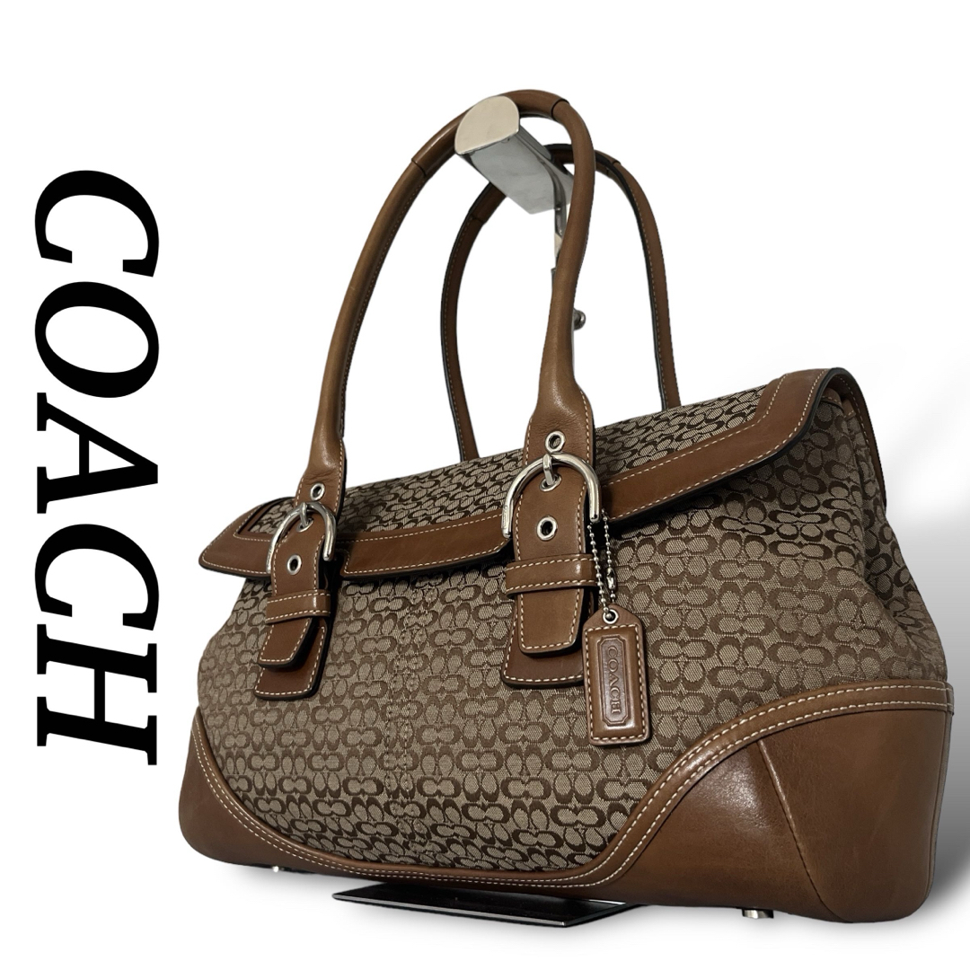 COACH - コーチ トートバッグ 肩掛け可 ミニシグネチャー 大容量 COACH - コーチ トートバッグ 肩掛け可 ミニシグネチャー 大容量