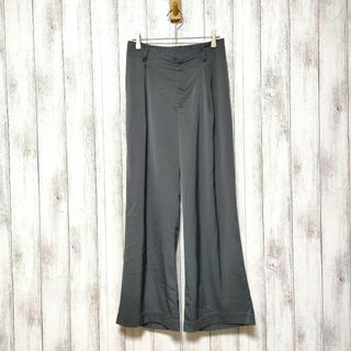 il Lino　(40)　タック ワイドパンツ　光沢感(カジュアルパンツ)