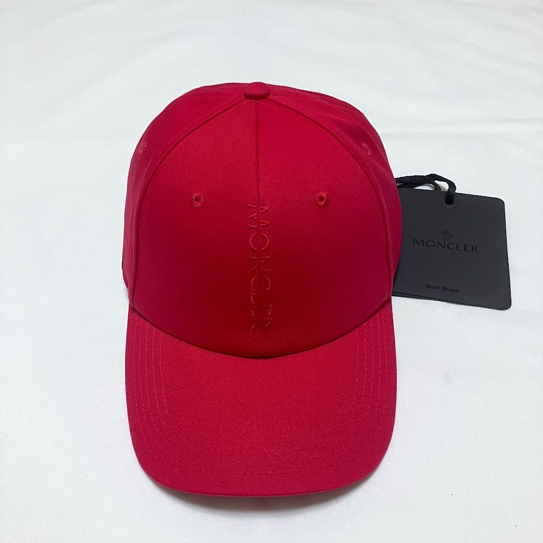 MONCLER - 新品 MONCLER 22aw ベースボールキャップ 赤ボディ赤刺繍 6397