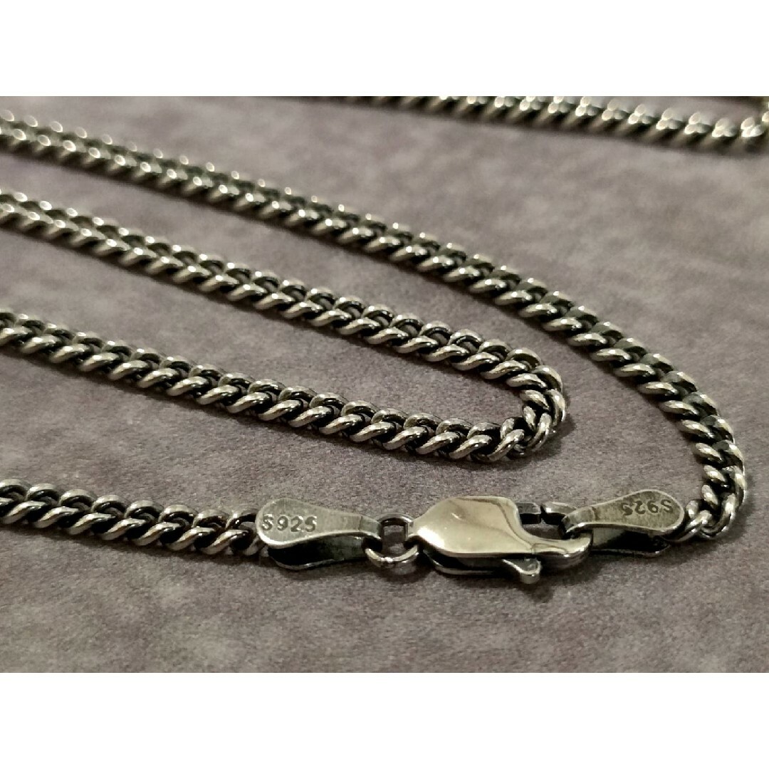 燻しシルバーチェーン ネックレス Silver925 メンズ 無骨 燻しシルバーチェーン ネックレス Silver925 メンズ 無骨