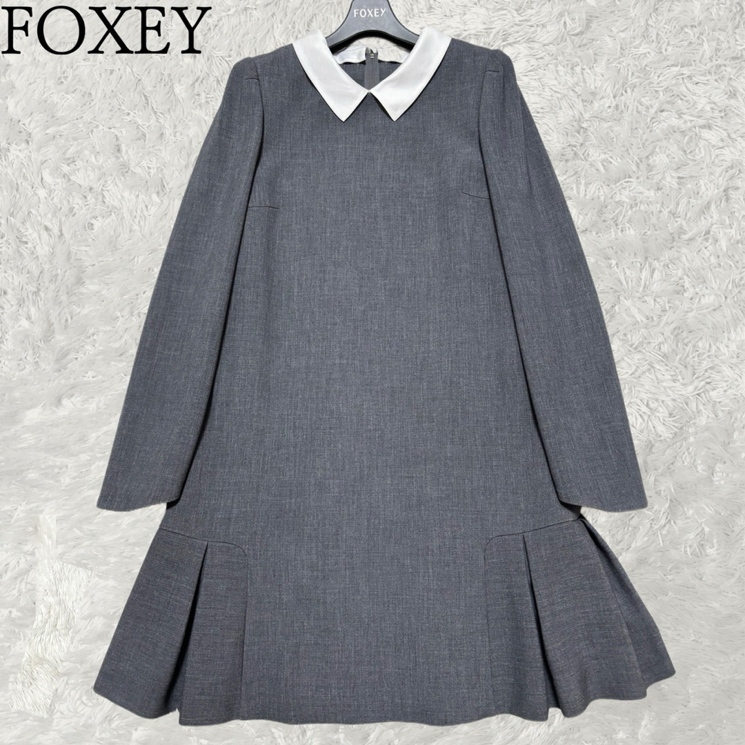 FOXY フォクシー プライベートノワール 白襟ワンピース40 FOXY フォクシー プライベートノワール 白襟ワンピース40