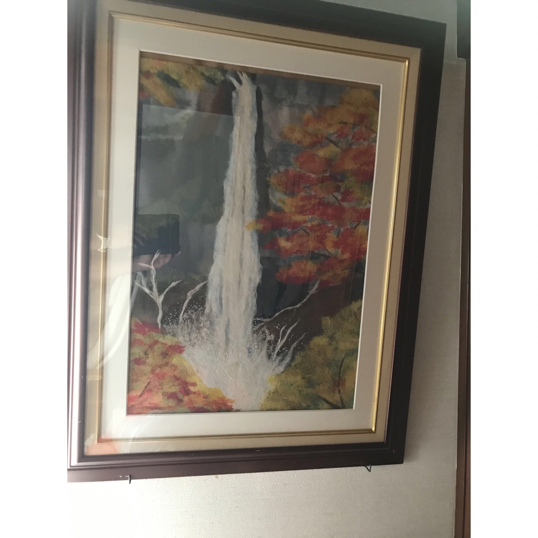 ちぎり絵 滝 エンタメ/ホビーの美術品/アンティーク(絵画/タペストリー)の商品写真