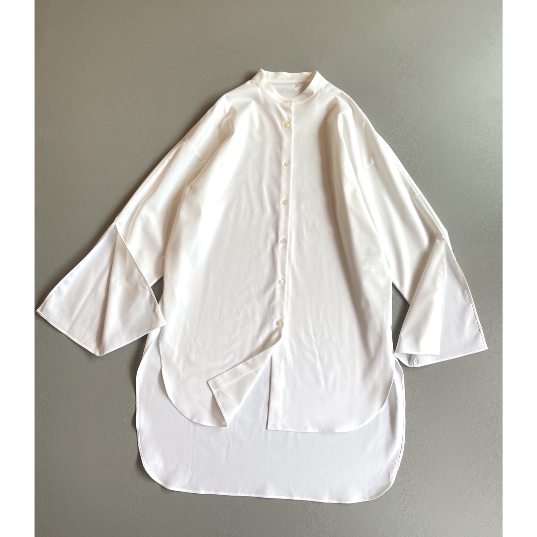 美品♪LE PHIL TRツイルスリットスリーブブラウス ホワイト 美品♪LE PHIL TRツイルスリットスリーブブラウス ホワイト
