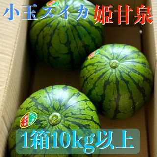 翌発送 小玉すいか 姫甘泉 1箱10㌔以上 大きめ 西瓜 スイカ  (フルーツ)