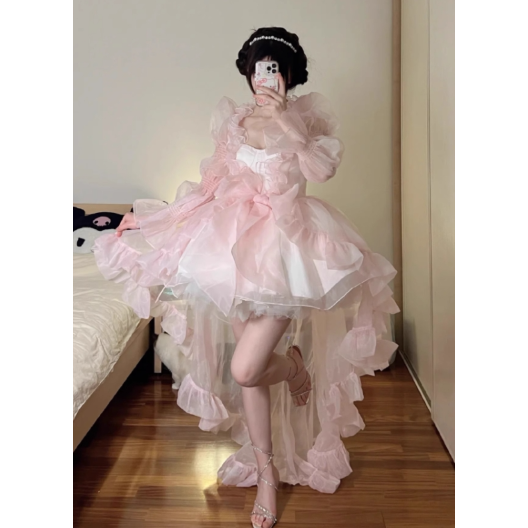 lolita 洋服 花嫁ドレスロリィタ お姫風 ロリータ ピンク L93#の lolita 洋服 花嫁ドレスロリィタ お姫風 ロリータ ピンク L93#の