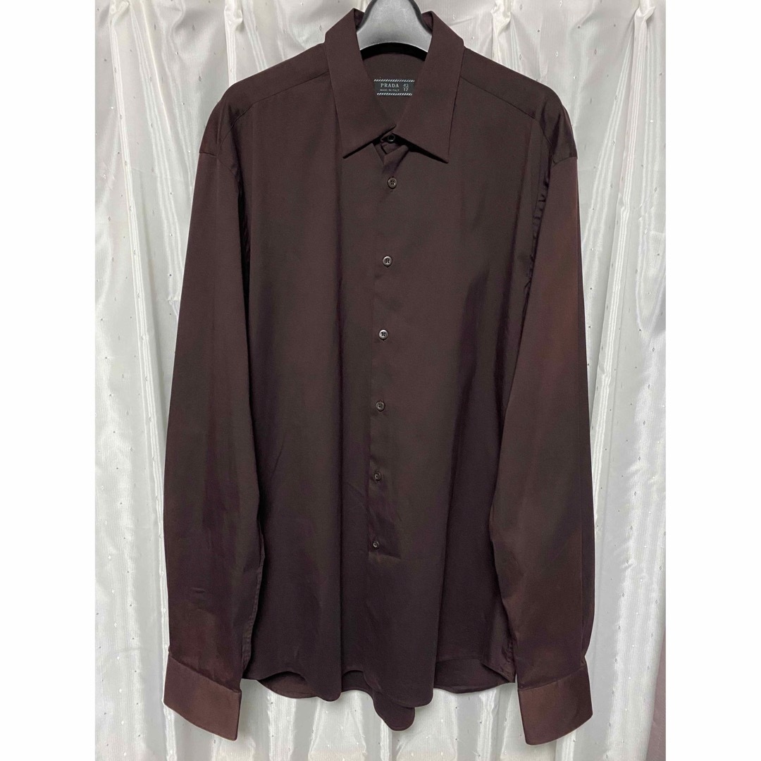 PRADA 2006 ストレッチシャツ バーガンディ PRADA 2006 ストレッチシャツ バーガンディ