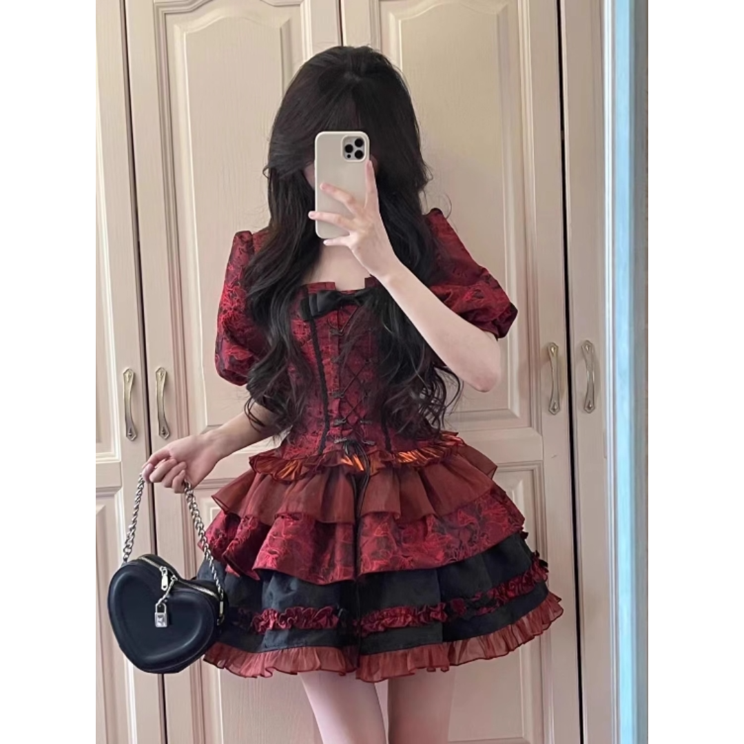 lolita ロリータ 黒ロリ 暗黒系 3点セット S L98#の通販 by lolita ロリータ 黒ロリ 暗黒系 3点セット S L98#の通販 by